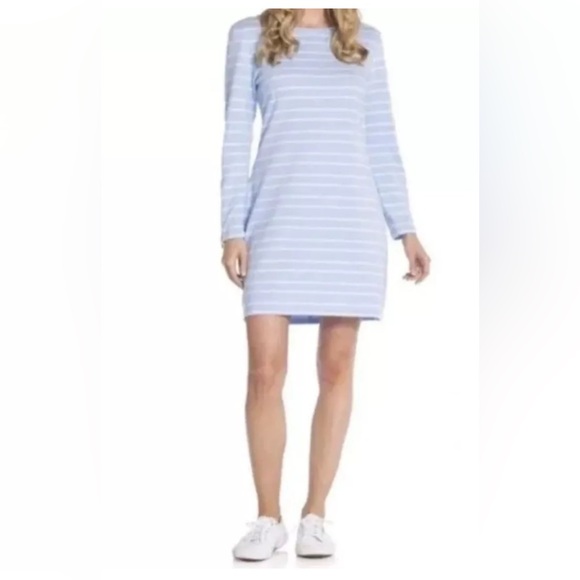 Nautical light azure blue and white Sail to Sable shift style dress, size XS. - Picture 1 of 9
